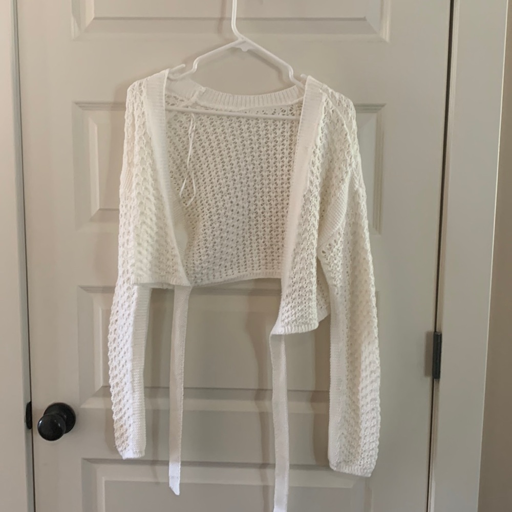 aeropostale open back tie crop sweater